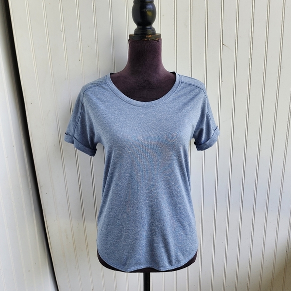 Columbia Women's Omni Wick Blue Short Sleeve Round Neck Stretch T Shirt XS - Picture 1 of 9